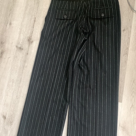 Missoni Wool wide casual career Trousers‎ in Black Pinstripe green size 8 - Picture 14 of 14